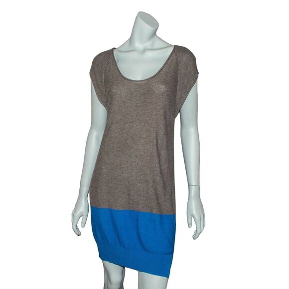 T Alexander Wang Women's Scoop Neck Sweater Dress Gray Blue Knit Small - Picture 1 of 7
